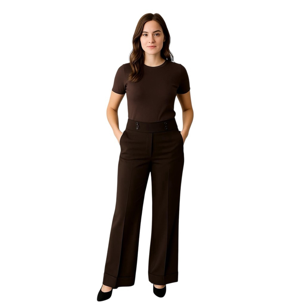 Ann Taylor Margo Dress Pants Womens 6 Brown Career Office Work Straight Cuffed